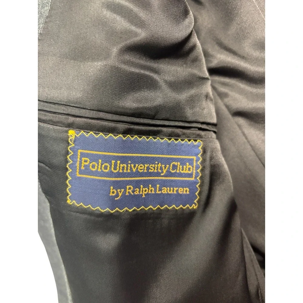 vtg 90s Polo Ralph Lauren 40R 32x30 Charcoal Plaid 2pc Pant Suit Wool USA Pleat